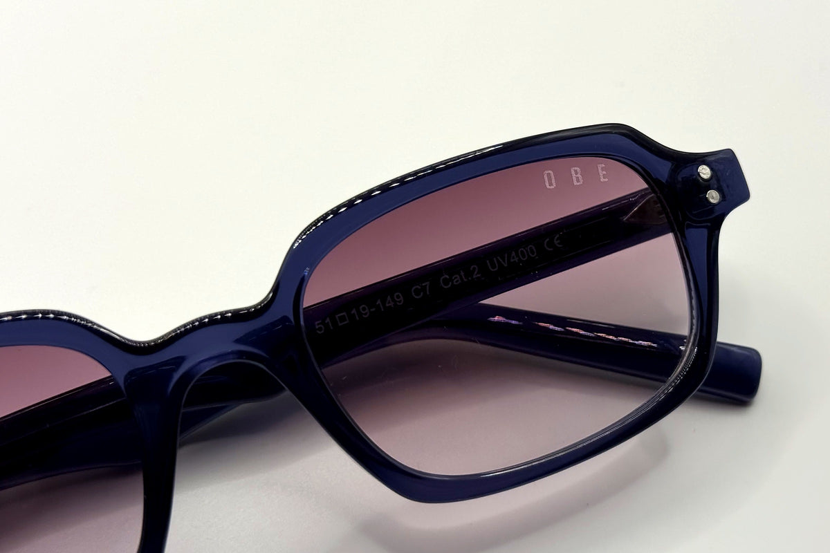 OBE 001 Blue Haze sunglasses, lens detail
