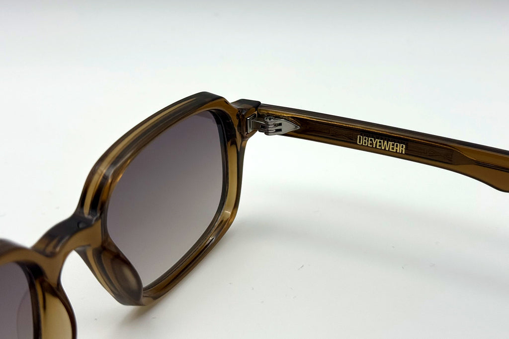 OBE 001 Bronze sunglasses, temple arm logo