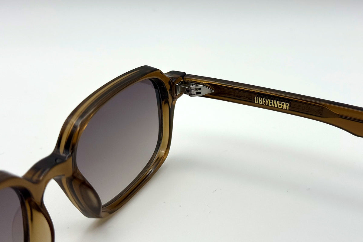 OBE 001 Bronze sunglasses, temple arm logo