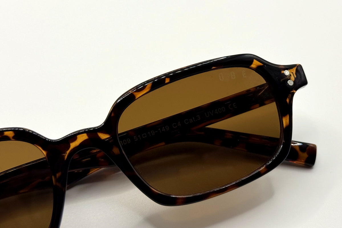 OBE 001 Tortoise sunglasses, lens detail