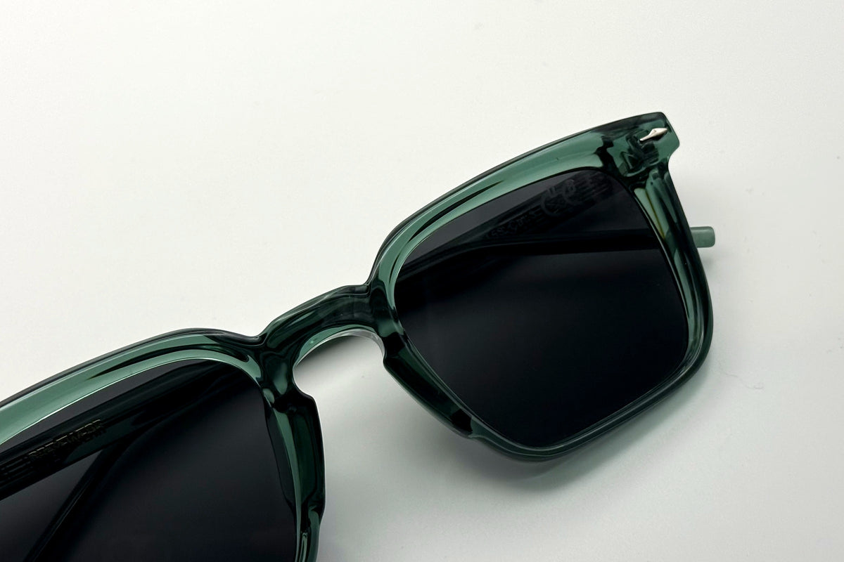 OBE 002 Jade Green sunglasses, lens detail