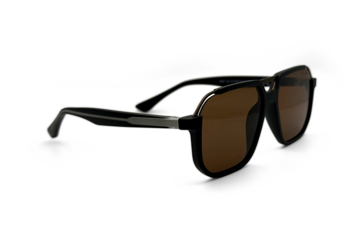 OBE 003 Black with Brown Lens sunglasses, side view
