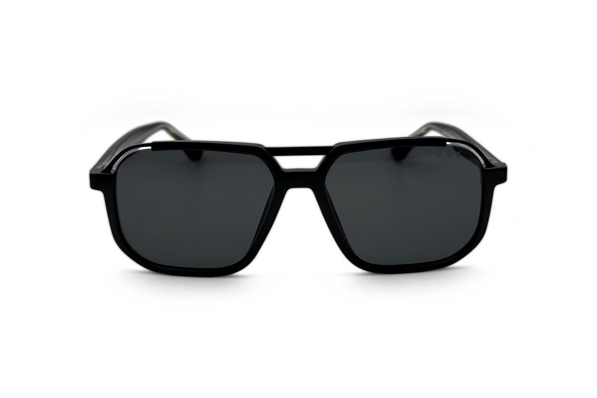 OBE 003 Black with Grey Lens sunglasses, front view