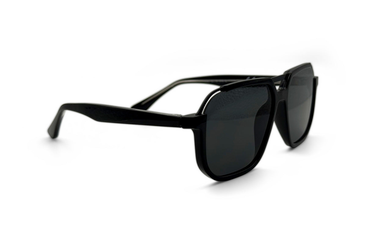 OBE 003 Black with Grey Lens sunglasses, side view