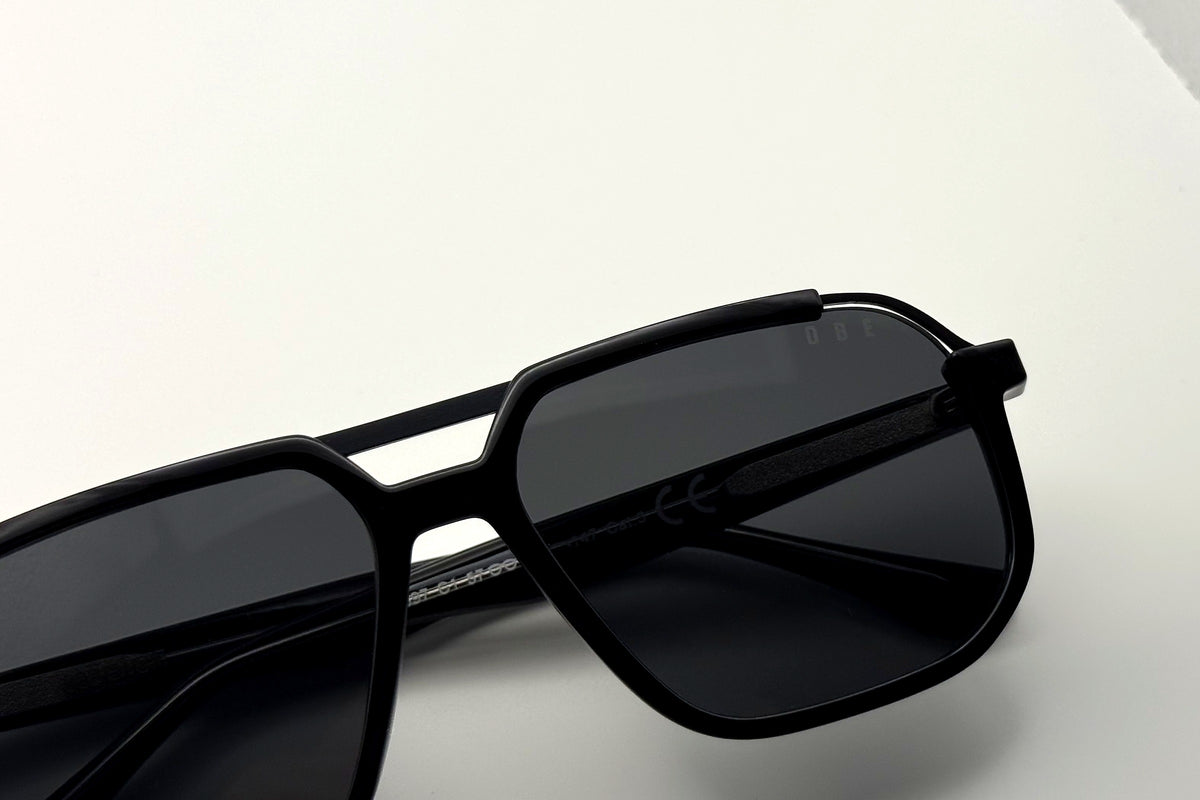 OBE 003 Black with Grey Lens sunglasses, lens detail