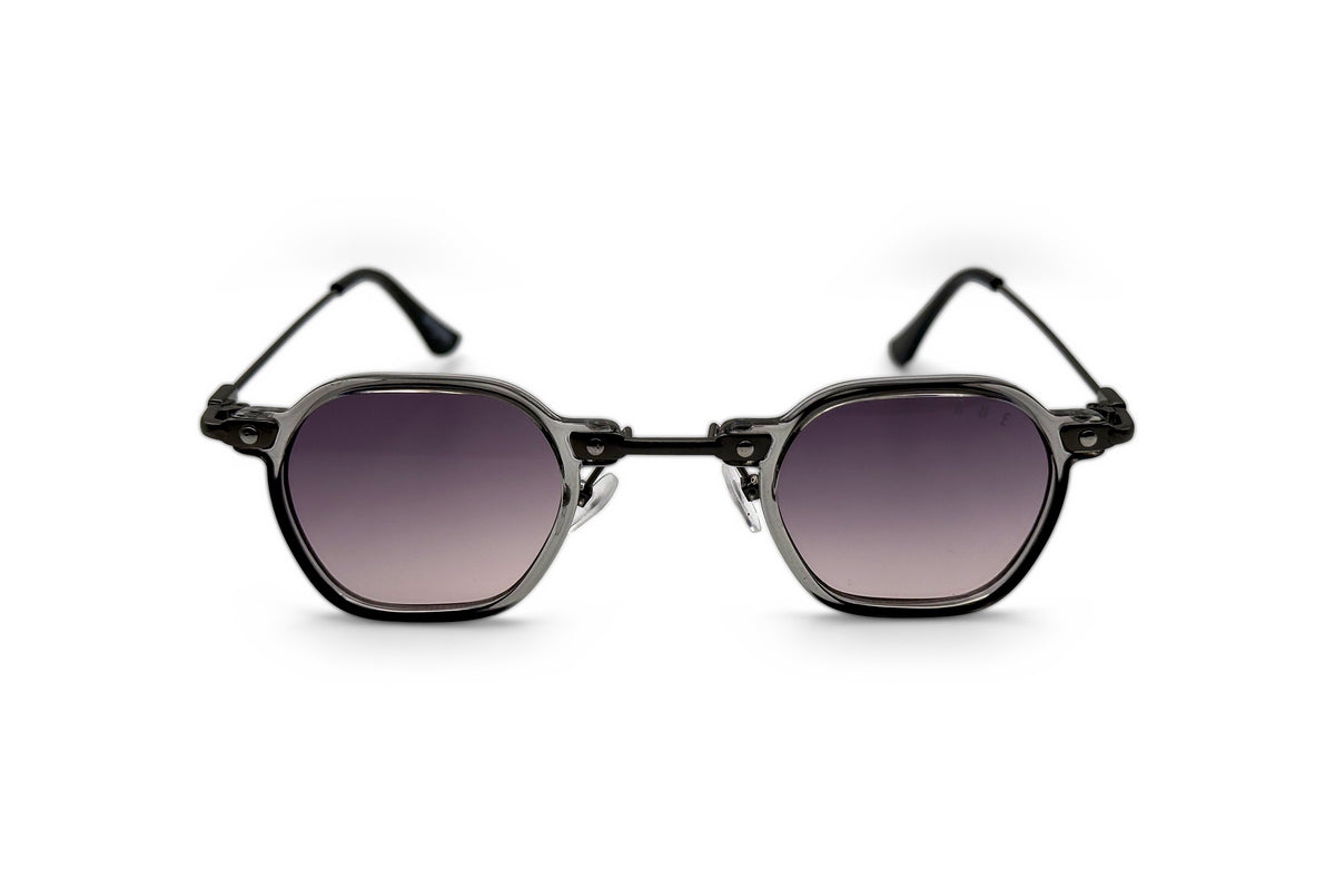 OBE 004 Grey with Purple Lens sunglasses, front view