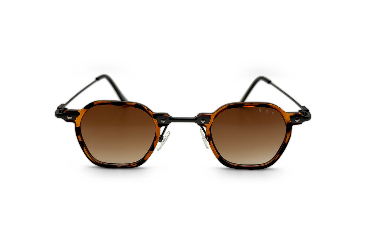 OBE 004 Tortoise with Brown Lens sunglasses, front view