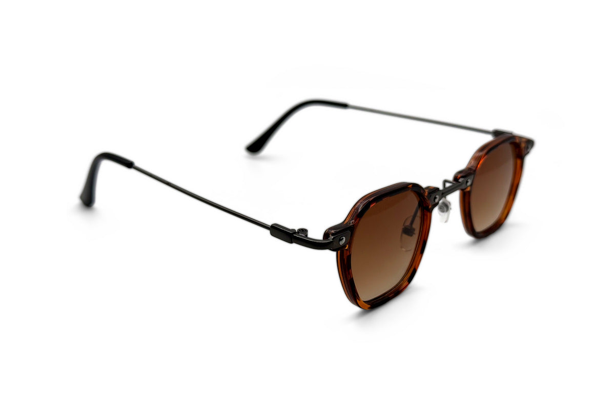 OBE 004 Tortoise with Brown Lens sunglasses, side view