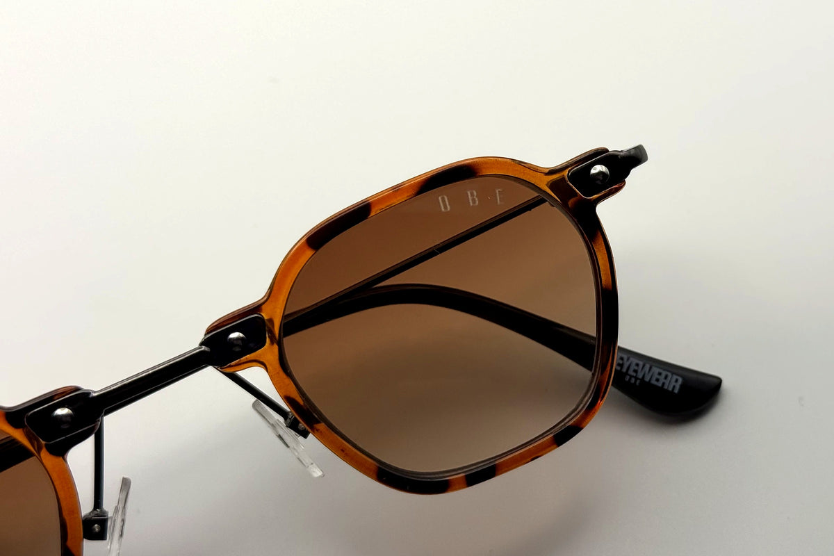 OBE 004 Tortoise with Brown Lens sunglasses, lens detail
