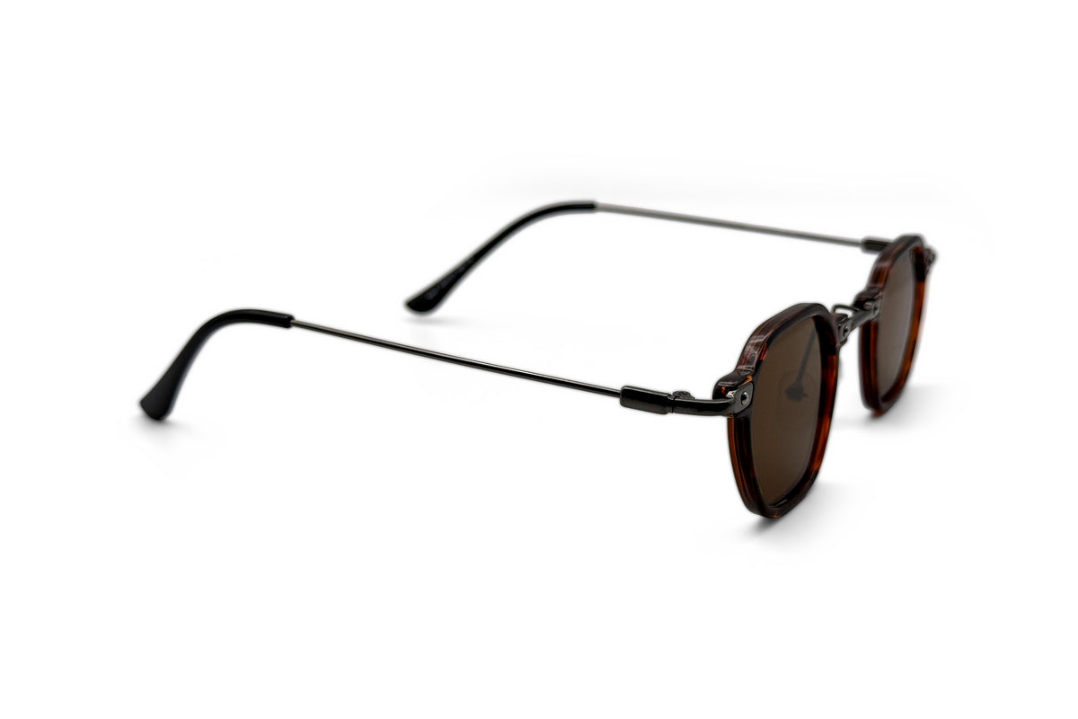 OBE 004 Tortoise with Dark Brown Lens sunglasses, side view